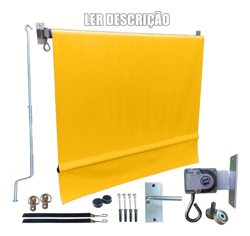 3 Toldo Cortina Retrátil Sob Medida Lona + Kit