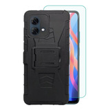 Mica + Funda Uso Rudo + Clip Para Motorola G84 5g Negro