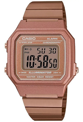 Relógio Casio Feminino Vintage B650wc-5adf Rose Digital