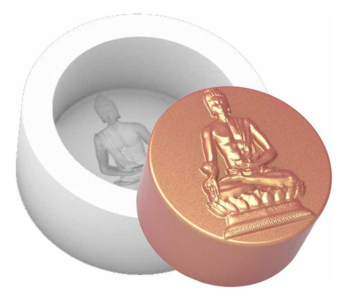 Forma De Silicone Redonda Buda Meditação Sabonete Vela