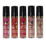 Kit 5 Batom Liquido Matte Coloridos P/ Maquiagem Boca Rosa