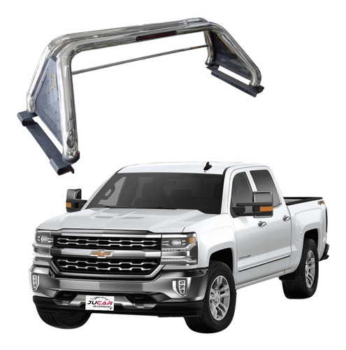 Roll Bar Bronx Acero Con Stop Chevrolet Silverado 2014-2020