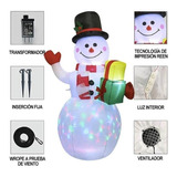 Mono Nieve Con Led Nin Muñecas Navideñas Inflables 110v