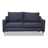 Love Seat Menken Sofamatch, Tela Quantum, Patas Natural Color Blue Diseño De La Tela Tela Microfibra