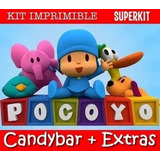 Kit Imprimible Pocoyo - Candy Bar - Invitaciones Cumpleaños
