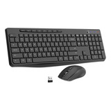 Combo De Teclado Y Mouse Inalambricos, Mouse Ergonomico Earl