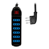 Alargador 3mt Con Switch 6 Entradas Philco Negro - Revogames