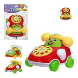 Brinquedo Bebê Infantil Carro Telefone Movido A Corda C/ Som