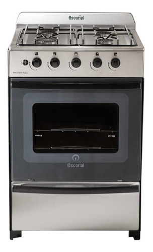 Cocina Escorial Master Full A Gas/eléctrica 4 Hornallas  Acero Inoxidable 220v Puerta Con Visor