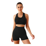 Traje Deportivo De Yoga Para Mujer Sujetador + Short Push Up