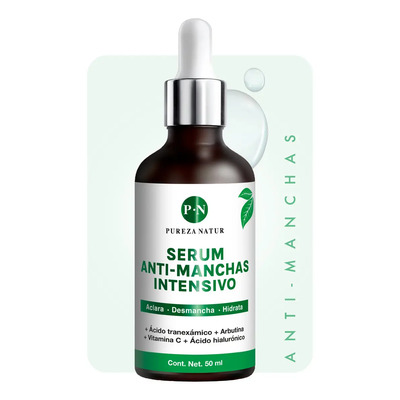 Pureza Natur Serum Aclarante De Paño Manchas Facial y Ácido Hialurónico suero reductor de hiperpigmentación y mancha obscura facial Todo tipo de piel 50ml | Envío gratis
