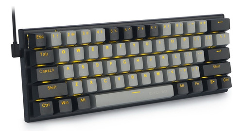 Teclado Gamer E-yooso Z11 Qwerty Black/gray Monochrome Blue