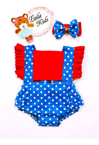 Roupa Menina Bebe Body Jardineira Romper Com Linda Tiara Top