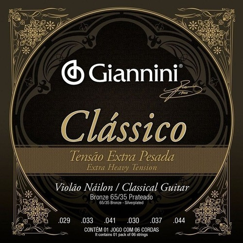 Encordoamento Giannini Violão Nylon 7 Cordas Extra Pesada