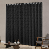 Cortina Quarto Semi Blackout Jacquard Preto 2,00x1,80