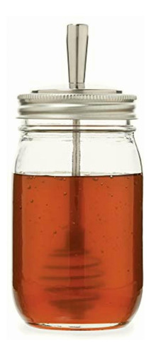 Jarware 82653 Tapa De Metal Mason Jar Honey Dipper, Boca