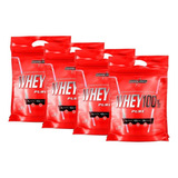 Combo 4x Whey 100% Refil - 907g - Integral Medica Sabor Morango