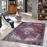 Gln Rugs - Alfombra Lavable A Maquina Para Sala De Estar, Do