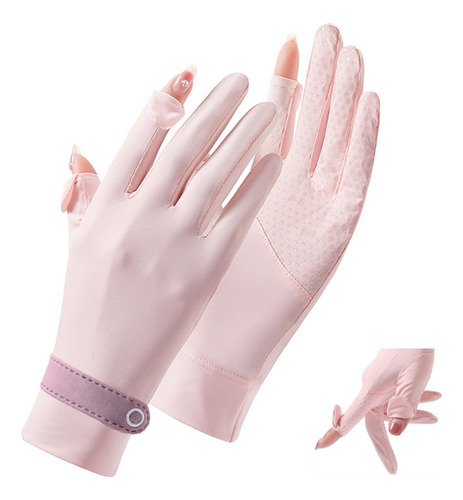 Guantes De Seda Transpirables Para Mujer Con Protección Uv