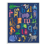 Stupell Home Decor Navy Alphabet Animal Icons Pared De La P