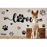 Vinilos Decorativos Love Mascotas Perro Gato Huellitas