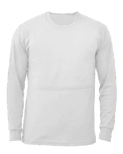 Remera/camiseta De Interlock Con Pechera Térmica Liso