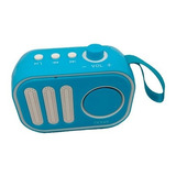 Mini Parlante Bluetooth Vintage Boom Manos Libre Bt1002 Noga Color Celeste