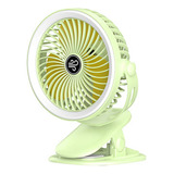 Ventilador Recargable Usb De Escritorio Q Con Luz Led, Clip