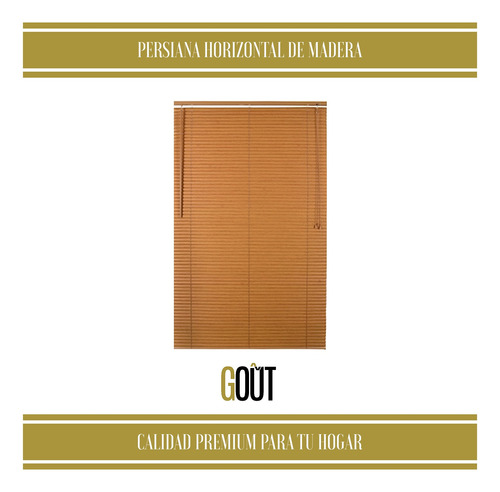 Persiana Horizontal De Madera De 2  Con Cinta 1.20 X 2.60 M