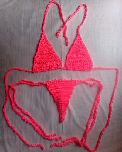 Traje De Baño Mujer Bronceador Tejido Crochet