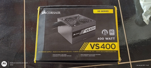 Fonte Real Corsair Vs400 - 80 Plus