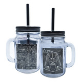 12 Vasos Vidrio Mason Jar Darth Vader Star Wars Disney 450ml