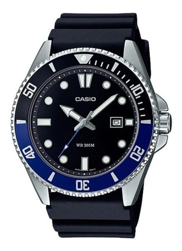 Reloj Casio Marlin Mdv 106 Duro Azul/ Negro 100% Original Color Del Bisel Azul