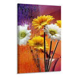 Quadro Decorativo Sala Flor Vaso Vidro Grande