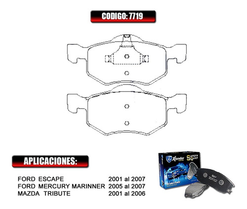 Pastillas De Freno Delantera Ford Escape 05-06-07  7719 Foto 2