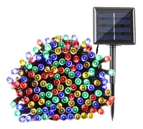 Pisca-pisca Solar Luz De Natal 100 Led Colorido 10m 8 Modos