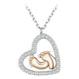 Regalo Mamá Bebé Corazón Ángel Amor Huella Plata Swarovski E