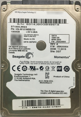 Seagate St1000lm024 1000gb Sata - 3420 Recuperodatos 