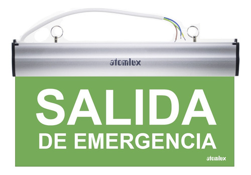 Cartel Señalizador Doble Faz Salida De Emergencia Atomlux 