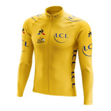 Camisa Bike Ciclismo Tour De France Amarela Manga Longa