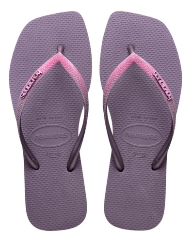 Chinelo Havaianas Feminino Ponta Quadrada Square Glitter