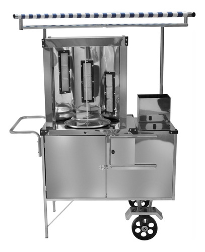 Carrinho De Churrasco Grego Inox Com Toldo - Cefaz