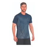 Playera Hombre Azul Deportiva Estampado 818-45