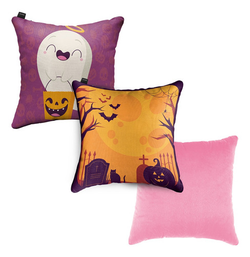 Set 3 Cojines Halloween Decorativo Relleno Calabaza Fantasma