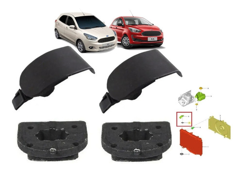 Par De Coxim + Trava Superior Radiador Ford Ka 2014 A 2020