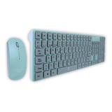 Kit De Teclado Y Mouse Perfect Choice Ballo Inalámbrico Azul