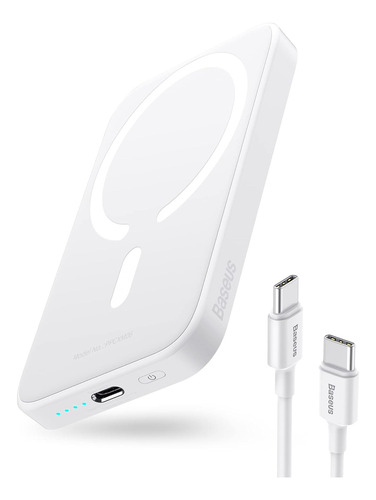 Carregador Portátil Magsafe 6000mah 20w Baseus iPhone Branco