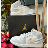 Jordan 1 Mid Glitter Swoosh - Talla: 24.5mx - Original