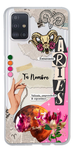 Funda Para Galaxy Mujer Signo Zodiaco Aries Con Tu Nombre