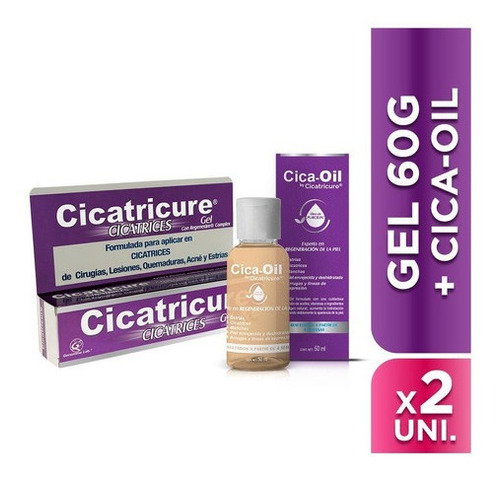 Kit Cicatricure Regeneración De La Piel Gel 60g + Cica Oil